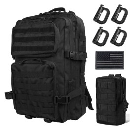 R.SASR Black Tactical Backpack, Military Backpack, Molle Backpack (Dark Blue)