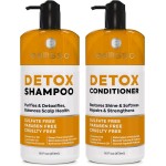 Detox Shampoo and Conditioner Set - Ideal for Oily Hair Men and Women - Remove Product Buildup - Sulfate and Paraben Free, with Scalp Clarifying and Detoxifying Properties - With Rosemary Oil