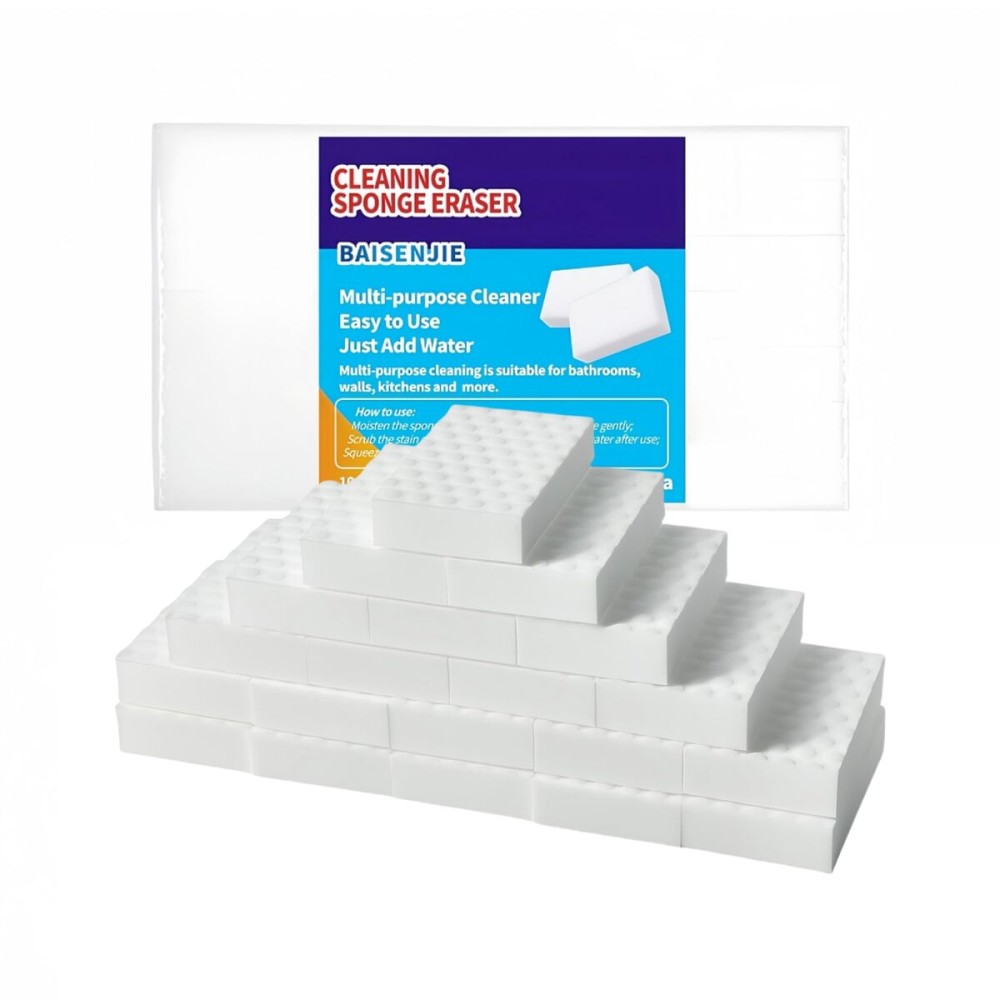 Magic Sponges Eraser,20 Pack Melamine Sponge in Bulk,2X Density,Long Lasting,Cleaning Sponge for Kitchen, Bathroom,Bathtub, Sink,Furniture, Wall Cleaner (White20PCS, 3.93x2.36x0.79in)