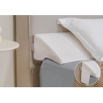 Vekkia King Bed Wedge Pillow for Headboard Gap Filler(0-5),High-Density Foam,Prevent Pillow & Item from Falling,Ergonomic Design,Large Storage Pockets, Removable&Washable Cover,White,76\'\'x10 x6