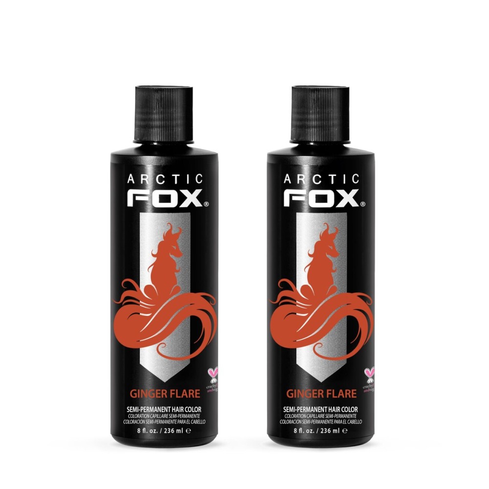 Arctic Fox Semi-Permanent Hair Dye, Vegan & Cruelty-Free, Ammonia-Free, Orange Ginger Flare, Long Lasting, Conditioning, For All Hair Types, 8 Fl Oz (Pack of 2)