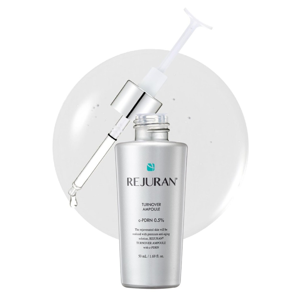 REJURAN Turnover Ampoule, c-PDRN [Larger Size] - Original Salmon DNA PDRN Face Serum for Rejuvenation, Firming, Hydration & Youthful Glow, Smooths Skin Texture. Korean Skincare (1.69 fl oz)