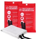 Mondoshop Fire Blanket Emergency for Home and Kitchen - 2pack 48x48 Fire Blankets Fire Resistant Blanket for Camping, Grill, Car, Office, Warehouse, School, Picnic, Garages, Workshops