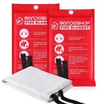 Mondoshop Fire Blanket Emergency for Home and Kitchen - 2 Pack 60x60 Fire Blankets Fire Resistant Blanket for Camping, Grill, Car, Office, Warehouse, School, Picnic, Garages, Workshops