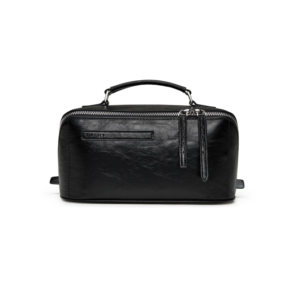 EACHY Makeup Bag, Large Capacity Cosmetic Bags for Women, Waterproof PU Leather Flat Open Toiletry Bag with Makeup Brush Organizer