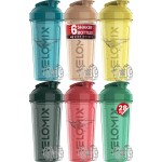 VELOMIX -6 PACK- 28 oz Protein Shaker Bottle for Protein Mixes - 6x Wire Whisk | Leak Proof Shaker Cups for Protein Shakes | Protein Shaker Bottle Pack | Protein Shake Cup (Hawai Shadows)