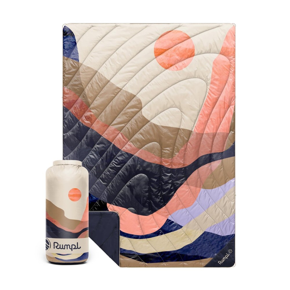 Rumpl Original Puffy Blanket - Warm, Water-Resistant Camping Blanket with 100% Recycled Synthetic Insulation, 52x75, Original Puffy V2, Valley Dawn