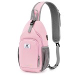 SKYSPER Sling Bag RFID Crossbody Sling Backpack Cross Body Shoulder Bag Travel Hiking Daypack for Women Men(Pink)