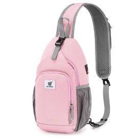 SKYSPER Sling Bag RFID Crossbody Sling Backpack Cross Body Shoulder Bag Travel Hiking Daypack for Women Men(Pink)