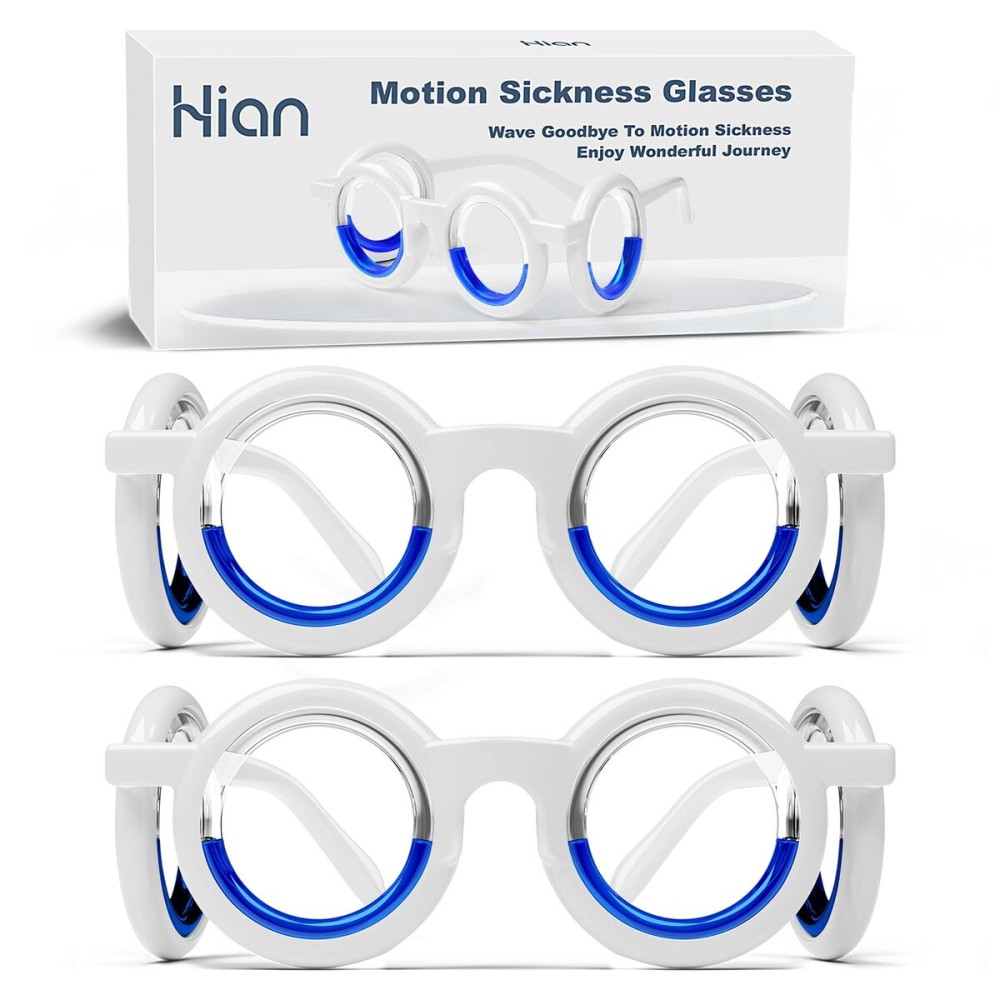 Hion Motion Sickness Glasses, Car Sickness Glasses,Relieve Carsickness Airsickness Seasickness Glasses,Anti Nausea Vertigo Glassesfor Adults or Kids(2Pair Without Bags)