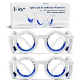 Hion Motion Sickness Glasses, Car Sickness Glasses,Relieve Carsickness Airsickness Seasickness Glasses,Anti Nausea Vertigo Glassesfor Adults or Kids(2Pair Without Bags)