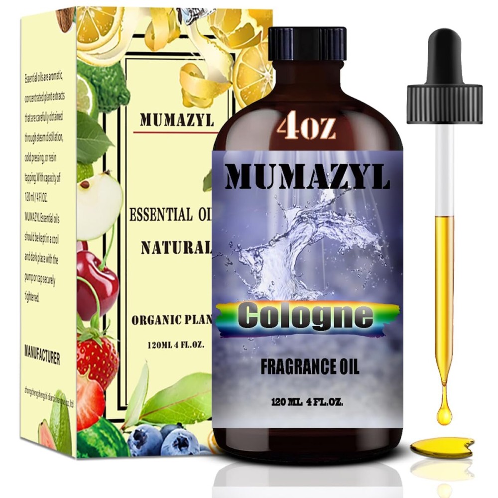 Cologne Fragrance Oil, Cologne Oil 4 Fl Oz 120ML for Diffuser Humidifier Yoga Cleaning DIY Candle Soap Making Essential Oil