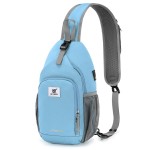 SKYSPER Sling Bag RFID Crossbody Sling Backpack Cross Body Shoulder Bag Travel Hiking Daypack for Women Men(Lightblue)