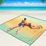 WIWIGO Beach Blanket Waterproof Sandproof Beach Mat 79 X 83/10\'x9\'for 2-8 Adults Quick Drying Outdoor Picnic Mat Beach Accessories for Travel, Camping, Hiking