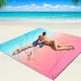 WIWIGO Beach Blanket Waterproof Sandproof Beach Mat 79 X 83/10\'x9\'for 2-8 Adults Quick Drying Outdoor Picnic Mat Beach Accessories for Travel, Camping, Hiking
