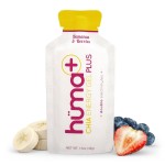 Huma Plus (Double Electrolytes) - Chia Energy Gel, Banana Berry, 24 Gels - Stomach Friendly, Real Food Energy Gels