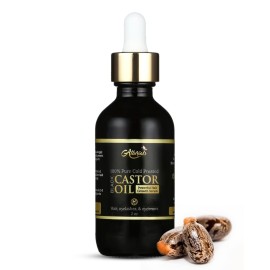Allurials Organic Castor Oil - 2 Fl Oz | 100% Pure & Natural | Premium-Grade Carrier Oil for Hair Growth, Eyelashes & Eyebrows | Moisturizing Oil for Skin & Body