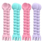 Ryan & Rose Cutie Tensils Baby Spoon and Fork (Cupcake, 8 Pack)