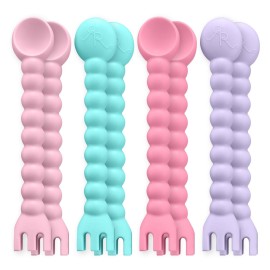 Ryan & Rose Cutie Tensils Baby Spoon and Fork (Cupcake, 8 Pack)
