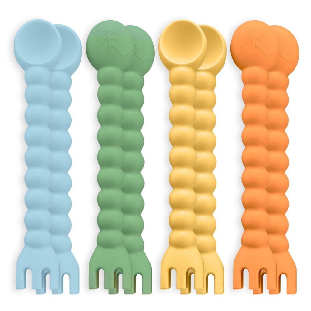 Ryan & Rose Cutie Tensils Baby Spoon and Fork (Rocket, 8 Pack)