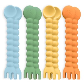 Ryan & Rose Cutie Tensils Baby Spoon and Fork (Rocket, 8 Pack)