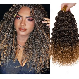 8 Packs Curly Crochet Hair GoGo Curl Crochet hair for Women Deep Wave Braiding hair,Synthetic Bohemian Crochet Braid Water Wave Crochet hair Extensions (1B/27, 12inch)