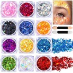 Teenitor Face Glitter Makeup Festival Body Glitter Gel, 12 Colors Face and Body Glitter Gel, Hair Glitter, Glitter for Body Makeup