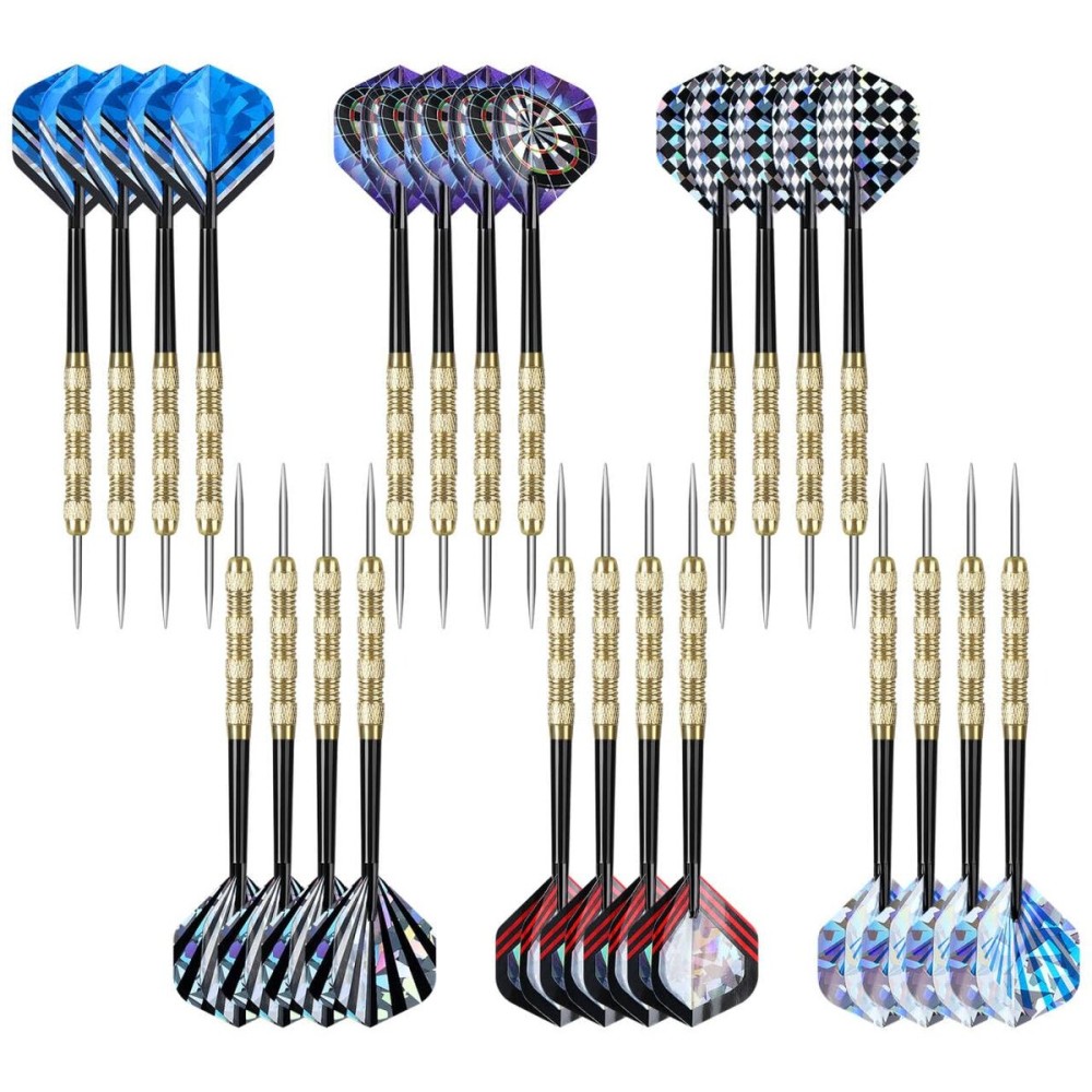 Accmor Metal Tip Darts, Steel Tip Darts, Professional Metal Darts, Darts Metal Tip Set, Metal Darts for Dartboard,24 pcs