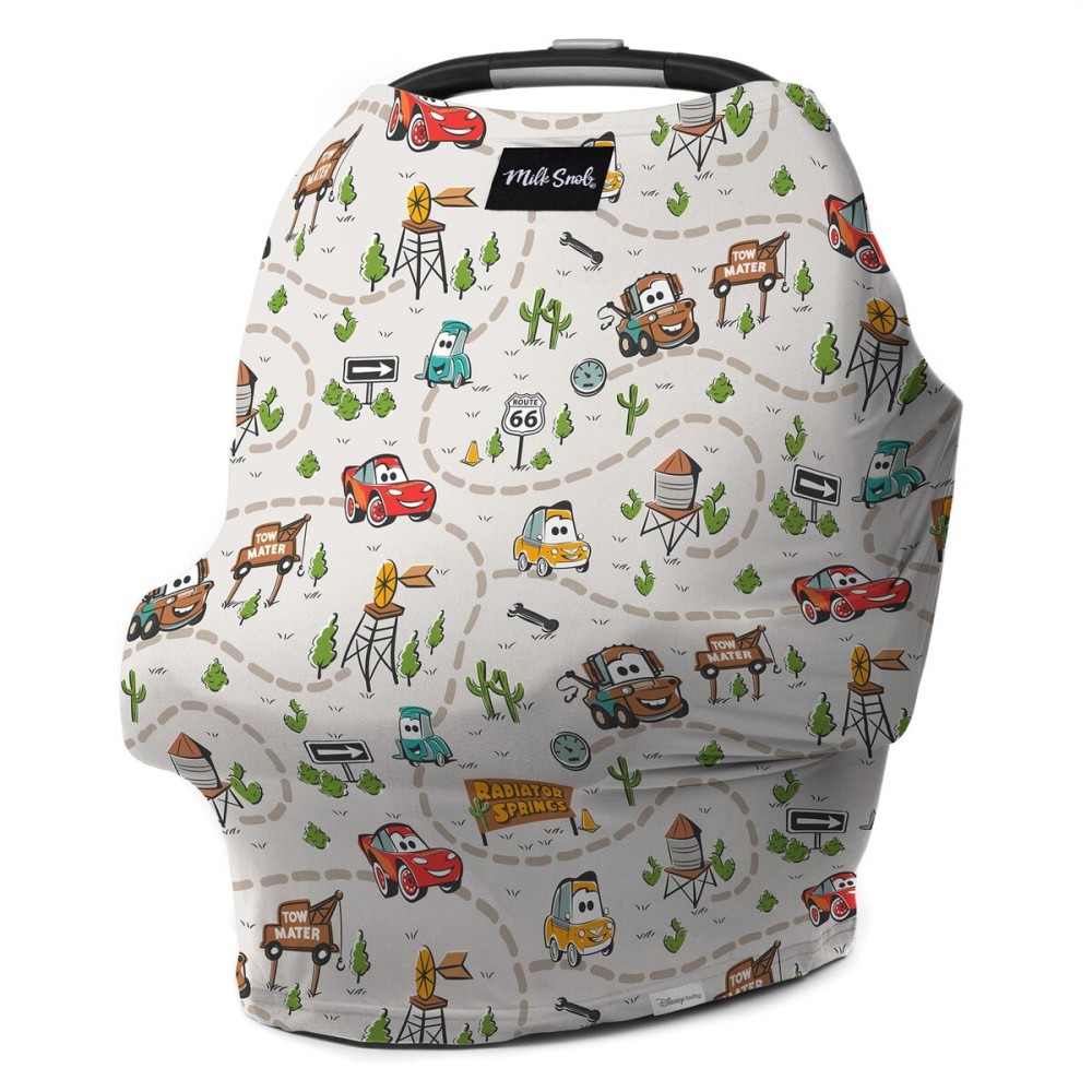 Milk Snob Original Disney 5-in-1 Baby Cover, Breastfeeding, Car Seat, Carrier, Stroller, High Chair, Shopping Cart, Canopy, Baby Shower Gender Neutral Gifts, Nursing Top (Pixar Cars)