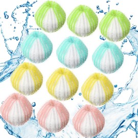 Blulu 12 Pieces Pet Hair Remover for Laundry Dryer Balls Reusable Washing Machine Hair Catcher Pet Dog Cat Catcher Lint Remover (Fresh Color)