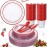 Ciaell 150 PCS Red Plastic Plates - Clear Hammered Disposable Plates with Red Rim include 50Plates, 25Forks, 25Knives, 25Spoons, 25Cups for Wedding & Party & Anniversary & Christmas