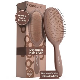 FRAMAR Chocolate Hair Brush Detangler - Wet Hair Brushes For Women, Womens Hair Brush, Hair Accessories, Hairbrush For Women, Cepillos Para Cabello, Reduces Breakage - Detangle Brush