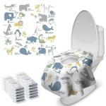 Blissful Diary 30 Pcs Toilet Seat Covers Disposable for Toddlers & Adults, Extra Large Waterproof, Portable Package for Travel, Kids Potty Training