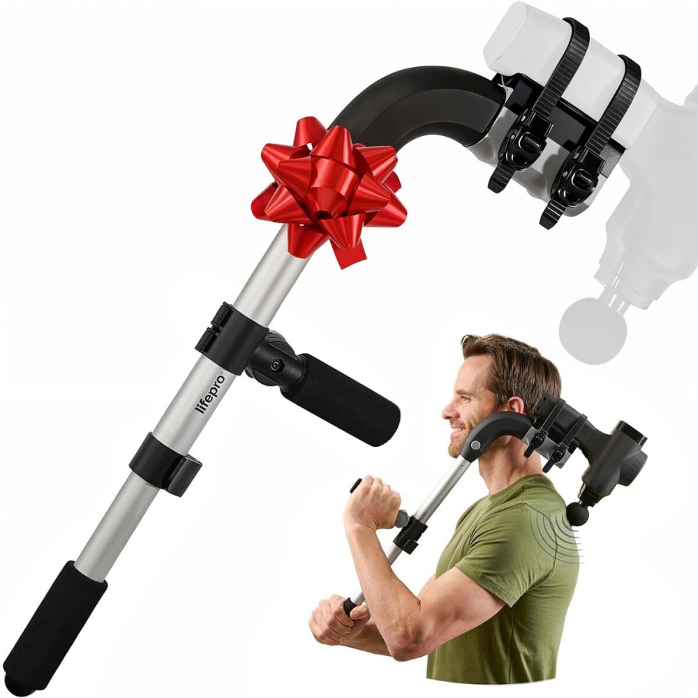 LifePro Massage Gun Holder for Back - Ergonomic Massage Gun Extension Handle - Compatible with All Major Brands - Portable, Lightweight, Targets Hard-to-Reach Areas