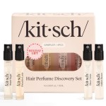 Kitsch Hair Perfume For Women (Discovery Set) - Pistachio Latte, Warm Sugar, Sheer Violet & Amber Waves - Patented Odor-Eliminating Technology, Hair Spray and Body Mist - 4 x 1.5mL