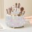 Diesisa Bling Diamond 360 Makeup Brush Holder Organizer, Rotating Makeup Brush Organizer,5 Slot Make up Brushes Cup for Cosmetics, Vanity Desktop Organizer, Gift for Women Teen Girls- Diamond White