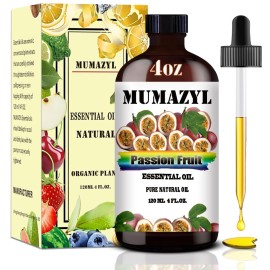 Passion Fruit Essential Oil, Passion Fruit Oil 4 Fl Oz 120ML for Diffuser Humidifier Yoga Cleaning DIY Candle Soap Making Essential Oils