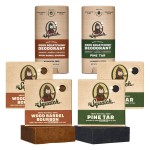 Dr. Squatch Manly Soap and Deodorant Variety Pack - Handmade with Organic Oils, Aluminum-Free - Wood Barrel Bourbon and Pine Tar - Natural Men\'s Care Bundle