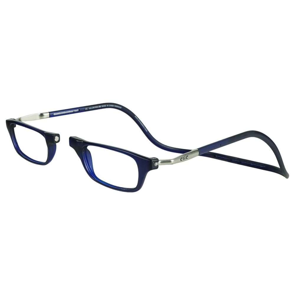 Clic Magnetic Reading Glasses for Men or Women, Computer Readers, Original Long (M-L, Dark Matte Blue, 3.50 Magnification)