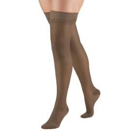 Truform Sheer Compression Stockings, 15-20 mmHg, Women\'s Thigh High Length, 20 Denier, Espresso, Medium