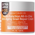 SeoulCeuticals Large 4oz 97.5% Snail Mucin Moisturizer Cream Korean Skin Care Day & Night Snail Repair for Face - K Beauty Anti Aging Facial Skincare