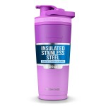 Ice Shaker Insulated Stainless Steel Shaker Bottle | 26oz, Purple Color Rush | Cold for 24+ Hours | Insulated Cup with Twist Agitator | Odor-Free Bottle for Protein Shakes, Water, Smoothies, Cocktails