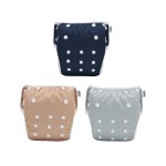 ALVABABY Swim Diapers 3pcs Baby & Toddler Snap One Size Reusable Adjustable Baby Boys\' Swim Diapers for Swimming Lessons 3SWY73A