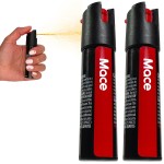 Mace Pepper Spray - 2-Pack Twist Lock Model, 0.63 oz/ea, 12 Feet Range, Max Strength 10% OC, Long Lasting UV Dye, Leakproof Design, Self Defense Pepper Spray for Women & Men - Black