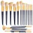 LORYP Makeup Brushes Set Labeled 18 Piece Face and Eye Brush Set Ultra soft hair Foundation, Concealer, Blush, Contour, Blending, Eyeshadow Blue Brush kit