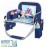 MENZOKE Kids Travel Tray for Toddler Car Seat, Toddler Gift for Boy Activities with Dry Erase Board & iPad Holder Stand, Road Trip Essentials Accessories Lap Tray for Boy as Birthday Gift, Dark Blue