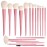 LORYP Makeup Brushes Set Labeled 18 Piece Face and Eye Brush Set Ultra soft hair Foundation, Concealer, Blush, Contour, Blending, Eyeshadow Pink Brush kit