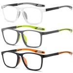 Reading Glasses for Men Sporty Design TR90 Blue Light Blocking Reader Comfortable and Flexible Lightweight +1.0