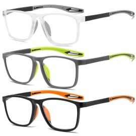Reading Glasses for Men Sporty Design TR90 Blue Light Blocking Reader Comfortable and Flexible Lightweight +1.25