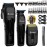BESTBOMG Hair Clippers for Men, Professional Hair Clippers, Beard Trimmer& Rechargeable Shaver Set, Metal T-Blade, LED Display, Barber Hair Cutting Kit for Men Grooming & Gifts, BS-808A (Black)